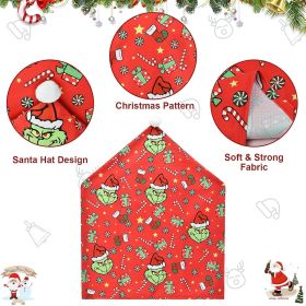 Christmas Chair Covers, Red Xmas Chair Back Cover for Christmas Dinning Room Decoration, Santa Claus Hat Slipcover (4pcs)