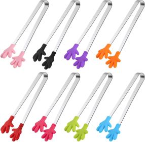 Small Tongs, 5.1 Inch Mini Tongs for Kids, Cute Kitchen Gadgets for Serving Candy, Appetizers, Snack, Chip, Pickle, Fruit, Ice Cube