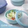 8 Piece Mixing Bowl with Lids Set, Plastic Bowls, Meal Prep Bowl Set, Nesting Mixing Bowls for Space Saving Storage, Ideal for Cooking, Baking