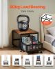 Mini Fridge Stand with Storage, 198 lbs Mini Fridge Table with Movable Storage Cart & Swivel Wheels, Beverage Refrigerator Stand for Coffee Bar