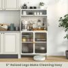 5-Tier Metal Baker's Rack with See-through Flip-up Door and Pegboard