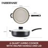 Smart Control 6 Qt Nonstick Jumbo Cooker Braiser with Helper Handle and Lid, Black