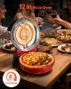 Pizza Oven, 12 in Electric Pizza Maker, 1200W Electric Pizzas Cooker with Cordierite Stone, 5-Mode Temperature Control