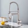 Kitchen Faucet with Pull Down Sprayer, Touch On Single Handle 2- Function Stainless Steel Spring Neck, Single Hole Installation for Residential