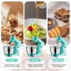 5L & 4.5L Dual  Bowls Stand Mixer, 10 Speed Tilt-Head Food Mixer with Electronic Timer, Dough Mixer with Dishwasher Safe Stainless Steel Bowls