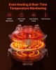 Pizza Oven, 12 in Electric Pizza Maker, 1200W Electric Pizzas Cooker with Cordierite Stone, 5-Mode Temperature Control