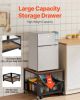 Mini Fridge Stand with Storage, 198 lbs Mini Fridge Table with Movable Storage Cart & Swivel Wheels, Beverage Refrigerator Stand for Coffee Bar