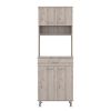 Winnipeg 2 Piece Kitchen Set, Pantry + Functional Table , Light Gray