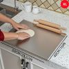 Stainless Steel Cutting Board with Lip for Kitchen Chopping Boards for Countertop Large Metal Cutting Board over Sink Suitable for Meat Fruits Vegetab