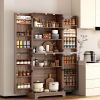 75" Tall Kitchen Pantry, Farmhouse Storage Cabinet with Barn Doors, Organizer, Drawer and Adjustable Shelves, Rustic Wood Cupboard for Kitchen