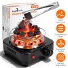 Electric Charcoal Burner 500W Hookah Charcoal Burner Compact Coal Burner for Hooka Cubes Shisha with Grill and Tongs 5 Temperature Gears Thermostat Co