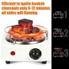 Electric Charcoal Burner 500W Hookah Charcoal Burner Compact Coal Burner for Hooka Cubes Shisha with Grill and Tongs 5 Temperature Gears Thermostat Co