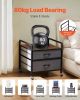 Mini Fridge Stand with Storage, 176 lb-Capacity Mini Fridge Table with 2 Drawers & 4 Swivel Wheels, Mobile Mini Fridge Shelf