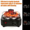Electric Charcoal Burner 500W Hookah Charcoal Burner Compact Coal Burner for Hooka Cubes Shisha with Grill and Tongs 5 Temperature Gears Thermostat Co